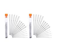 Mocturnity 30 Piezas Agujas Romas Acero Inoxidable Agujas de Tejer Hilados de Ojos Grandes Agujas de Coser, 3 Tamaños