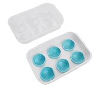 Mocturnity Bandeja de Cubitos de Hielo con Tapa, Fabricante de Bolas de Hielo de FúTbol Molde de Cubitos de Hielo de Esfera FáCil de Liberar, 6 Balones de Hielo para Whisky