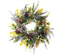 Mocturnity Coronas de para Puerta de Entrada de 40 cm, para Exteriores, con Flores de Verano, Resistentes A la Intemperie y Vegetación, Redondas para Todas Las Estaciones.