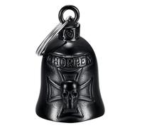 MOCY BELL - Campana de Motocicleta Chopper Guardian Gremlin Mocy Bell Acero Inoxidable Negro