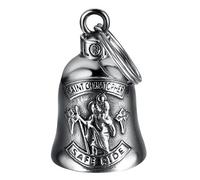 MOCY BELL - Campana de Motocicleta Saint Christopher Safe Ride Guardian Gremlin Mocy Bell Acero Inoxidable Plateado