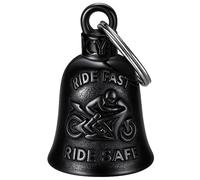 MOCY BELL - Campana Moto Ride Fast Ride Safe Negro Titanio - Acero Inoxidable 316L - Accesorio Moto