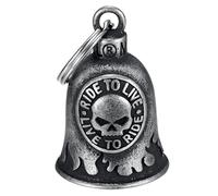 MOCY BELL - Clochette Moto pour la Protection et la Bonne Chance Ride to Live Crâne HD Vintage