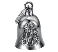 MOCY BELL - Guardian Bell Biker Jésus Christ en Acier Inoxydable - Clochette Moto Porte-Bonheur pour UNE Conduite Bénie et Protégée