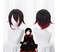 Moda Anime RWBY Rojo Trailer Ruby Rosa Peluca Corta Cosplay Disfraz Mujeres Hombres Pelo Sintético Halloween Fiesta Pelucas KUZW025A