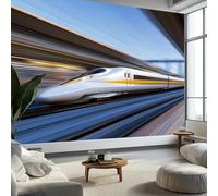 Moda Art Papel Tapiz Patrón Borroso De Tren De Alta Velocidad Arte Mural de Papel Pintado 350x256 cm Fotomural Decoración de Papel Tapiz Fondo de Pared de Tv de Fotografía, Azul