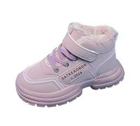 Moda Big Kids Winter Water Proof Flat Keep Warm Comfort Shoes Niña Plata Hermosas Botas (Purple, 31 Little Child)