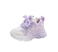 Moda Big Kids Winter Water Proof Flat Keep Warm Cómodo Zapatos Chica Blanco Punta Dividida Zapatillas (Purple, 27 Little Child)