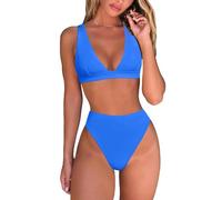 Moda Bikinis Verano 2022 Bikini Sexy Tanga Vestidos De BañO De Una Sola Manga Bikinis Efecto Reductor Bikinis 2022 con Aros Bikinis Bonitos Tallas Grandes Mujeres con Bikini Azul Bikini Efecto Faja