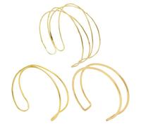 Moda Brazo Abierto Superior Brazalete 3 Piezas Brazalete Pulsera Para Mujer Minimalista Superior Del Brazo Pulsera Ajustable Punk Brazalete Upper Arm Cuff Multi-layer Crossing Arm Pulsera Para Mujer