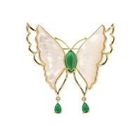 Moda Broche de mariposa de concha de nácar Natural, accesorios elegantes for disfraz, ramillete, Pin de regalo de lujo Crystal Brooch