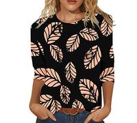 Moda casual para mujer con cuello redondo manga tres cuartos camiseta blusas blusas Farming Simulator 19, M, S