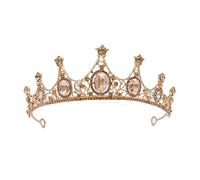 Moda Champagne Gold Color Crowns Accesorios para el cabello de boda Luxury Princess Tiara Diadems Women Hair Jewelry Party (Color: Champagne Gold)