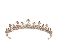 Moda Champagne Gold Color Crowns Accesorios para el cabello de la boda Luxury Reen Princess Tiara Diadems Women Hair Jewelry Bride Party (Color: Champagne Gold-08)
