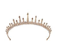 Moda Champagne Gold Color Crowns Accesorios para el cabello de la boda Luxury Reina Princesa Tiara Diadems Mujeres Joyas para el cabello Partido de la novia (color: Champagne Gold-07)