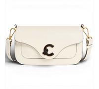 Coccinelle C-Me Bolsa de hombro Piel natural 26 cm blanco