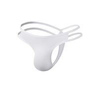 Moda de hombre de cintura baja, sexy, cómoda, ropa interior transpirable, oferta diaria Jockstrap hombres traje de baño para hombre corto slip elástico bañador, Blanco, S Corto