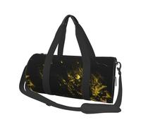 Moda De Oro Negro, Bolsa de Viaje de Gran Capacidad, Bolso Redondo, Bolsa de Viaje Deportiva, Bolsa de Mano, Bolsa de Fitness