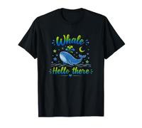 Moda Divertida y Linda de Whale Hello There con Forma de Ballena y océano Camiseta