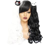 Moda Ibuki Wig Cosplay Anime Wig for Women Long Black Straight Wig for Halloween Carnival (Color : Monokuma)
