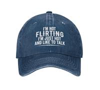 Moda Lavada algodón No Estoy coqueteando Solo Estoy Caliente y me Gusta Hablar Gorra Camionero Gorra béisbol algodón Mezclilla Lavada Sombreros Sol Perfil bajo Regalos Vacaciones