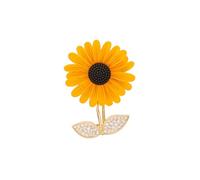 Moda Lindo broche de girasol japonés femenino delicado ramillete girasol Pin Cardigan Jumper Accesorios Crystal Brooch