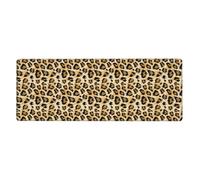 Moda Marrón Negro Leopardo Amarillo Claro,Alfombrilla de ratón Grande para Escritorio, Teclado de Ordenador, Base de Goma Antideslizante, 30 x 80 cm