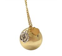 MODA MavillA Collar de acero inoxidable con llamador de ángeles para embarazo, llamador de ángeles, con caja de regalo incluida, collar largo embarazo, bola sonora, L, Acero aleado