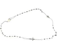 Moda Mavilla Gargantilla rosario de acero con cuentas negras de 4 mm, medida 47 cm, hecho a mano en Italia
