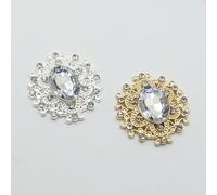 Moda Metal ropa botón, mezcla tamaño Metal botones para ropa diamantes de imitación aleación perla botón 5 unids/lote plata oro costura costura accesorios decoración (oro)