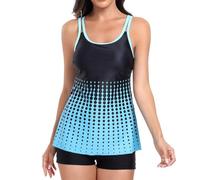 Moda Mujer Verano 2026 Bikinis BrasileñO Women's Spring Summer Gradient Flat Angle Split Bikini Set Bikini Talla Grande Conjunto Verano Mujer (Blue, M)