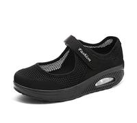 Moda Mujeres Tejida Cómodos Zapatos para Caminar Zapatillas De Deporte Talla 35-42 Zapatos Respirado Ligero Malla Mujeres Deporte Running Zapatillas Sacudir Casual Zapatos Height-Increasing Sneaker