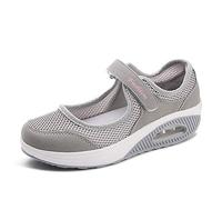 Moda Mujeres Tejida Cómodos Zapatos para Caminar Zapatillas De Deporte Talla 35-42 Zapatos Respirado Ligero Malla Mujeres Deporte Running Zapatillas Sacudir Casual Zapatos Height-Increasing Sneaker