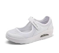 Moda Mujeres Tejida Cómodos Zapatos para Caminar Zapatillas De Deporte Talla 35-42 Zapatos Respirado Ligero Malla Mujeres Deporte Running Zapatillas Sacudir Casual Zapatos Height-Increasing Sneaker