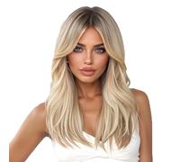 Moda natural rizada Beautiful Wigs, pelucas rubias para mujeres, Wavy Blonde Long Wigs, Cabello sintético de cosplay de 20 pulgadas para fechas de bodas diarias de uso diario fiestas temáticas