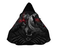 Moda Nórdica 3D All Over Impresa Tótem del Lobo Vikingo Parkas con Capucha, Cálida Cachemira Fashion Regalo Cuervos callejeros de Harajuku Chaqueta, Novedosas Sorpresa de Halloween Cortavientos Hombre
