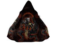 Moda Nórdica 3D All Over Impresa Tótem del Lobo Vikingo Parkas con Capucha, Cálida Cachemira Fashion Regalo Cuervos callejeros de Harajuku Chaqueta, Novedosas Sorpresa de Halloween Cortavientos Hombre