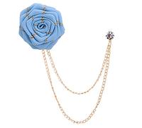 Moda Novio Boda Broches Telas Hecho a Mano Flor Rosa Broche solapa Pin insignia borla cadena traje de los hombres Accesorios