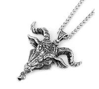 moda Occhi Rossi Testa di Lupo Corvo Ascia Pendenti Viking Rune Talismano Amuleto Collana Per Gli Uomini prezzie