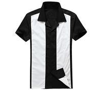 Moda para Hombre Casual Camisas de Vestido Cowboy Blanco Manga Corta Vendimia