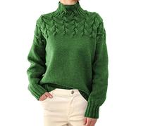 Moda para Mujer Detalle De Punto De Cable SuéTer De Manga Larga De Cuello Alto SuéTer De Punto De Cuello Alto para Mujer