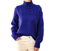 Moda para Mujer Detalle De Punto De Cable SuéTer De Manga Larga De Cuello Alto SuéTer De Punto De Cuello Alto para Mujer