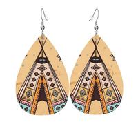 Moda Pendientes Largos De Cuero Arte Navajo Del Suroeste De Estados Unidos, Nativo Americano Pendiente De Lágrima Vintage Pendientes De Mujer De Cuero Para Decoración Aniversario Fiesta