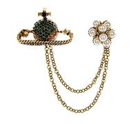 Moda Rhinestone Satellite Link Cadena Broche for Mujer Vintage Camisa Pin Pearl Flower Pin Party Jewelry Crystal Brooch(Mix)