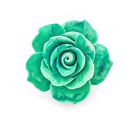 Bling Jewelry Moda Romántica Broche Floral Verde Florido Tallado 3D Flor De Rosa Grande para Mujeres Adolescentes