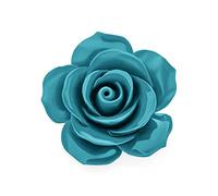 Moda Romántica Declaración Azul Floral Blooming 3D Tallada Grande Broche Flor De Rosa Para Mujeres Adolescente