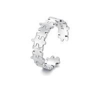 Moda Rompecabezas Anillo De Declaración Abierta De Plata Esterlina 925 Ajustable Minimalista Anillo De Dedo Anillos De Promesa De Eternidad Banda De Compromiso Joyería Regalos Mejor Amiga, Metal