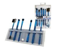 MODA Royal & Langnickel - Juego de 7 brochas de maquillaje con bolsa, incluye sombreador angular, difuminador de arrugas, sombra de ojos, ojos ahumados, delineador de cejas y cepillos de peine de