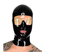 Moda Sexy Latex Head Cover Hood Mask para Unisex Unique Cosplay Party BA16 (M, Negro)