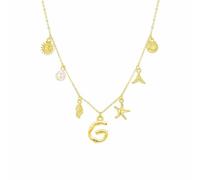 Moda simple burbuja AZ carta clavícula cadena mujer perla colgante collar regalo collares regalos joyería, Acero inoxidable, No es una piedra preciosa